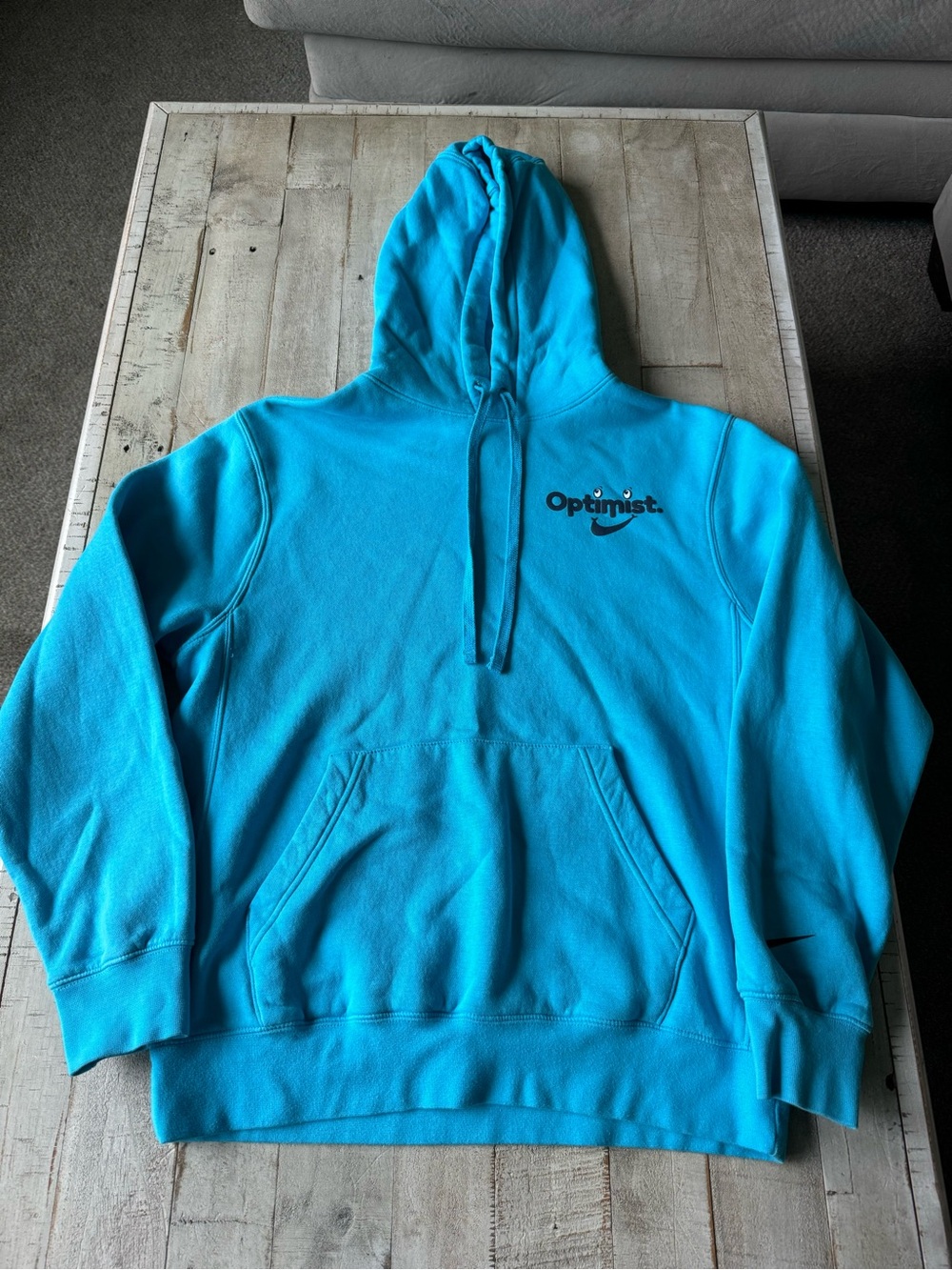 Nike Teal Blue Pullover Hoodie for Men